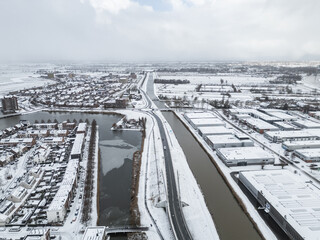 Gouda, the Netherlands 03.01.26 Winter storm system brings unusually heavy snowfall in the Netherlands including South Holland. Code Orange weather warning is in effect