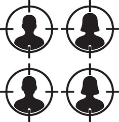 Human Silhouette Icons in Crosshair
