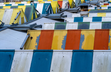Looking down over the colourful market stalls in the city of Norwich
