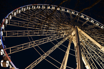Christmas Market Ferris Wheel with Festive Lights in Paris