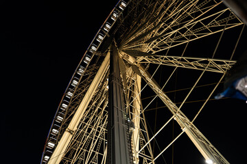 Christmas Market Ferris Wheel with Festive Lights in Paris