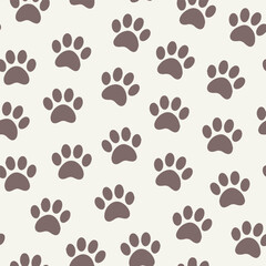 pawprint repeating pattern pet paw prints for fabric and packaging © Icon Stock
