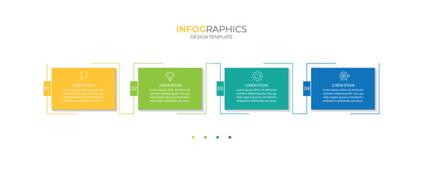 Business infographic template with 4 options, steps or processes. Can be used for workflow layout, diagram, annual report, web design
