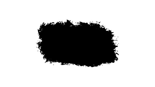 Professional hand painted ink splatter banner animation featuring organic rough edges for artistic lower thirds cinematic text reveals and grunge transitions for video.
