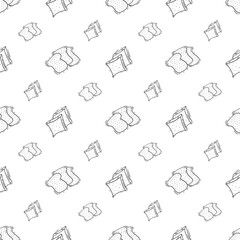 hand drawn bread seamless pattern in doodle style