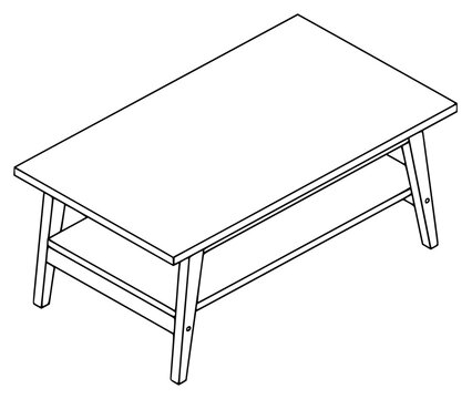 an outline of a table with a backboard icon, 3d, drawing, icon, outline, table, against transparent background