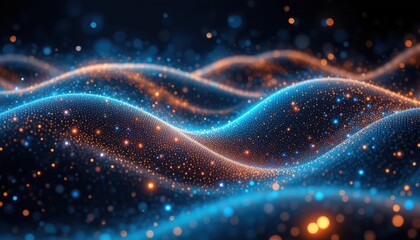 Dynamic waves of light and color showing patterns and movement Generative AI