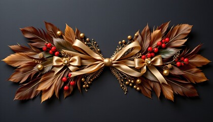 Elegant Feathery Decorative Card with Festive Details