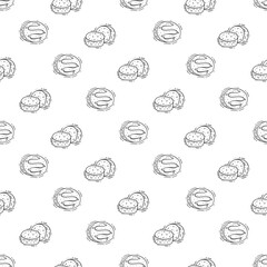 hand drawn bread seamless pattern in doodle style