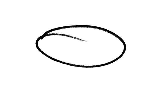 Artistic scribble oval frame animation with an organic hand-painted feel ideal for focus elements logo reveals and creative cinematic motion design overlays on clean backgrounds.
