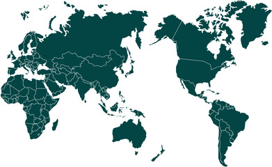 Fototapeta premium simple world map vector illustration