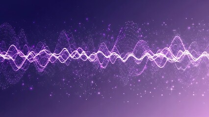 Vibrant purple sound wave pattern with glowing effect