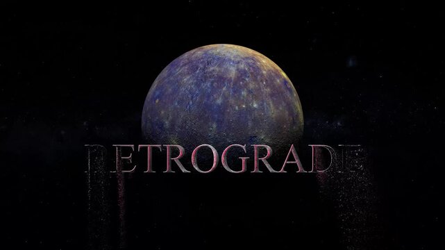 planet mercury enters retrograde 3d rendering video