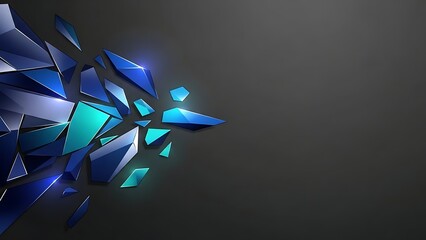 Abstract geometric background with sharp blue shards and dark gradient texture