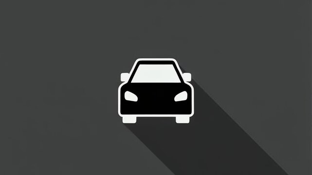 Flat design icon animation of cars with long shadows on a split-screen background