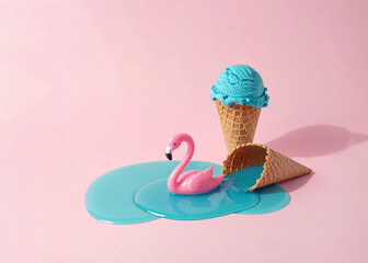 Creative, aesthetic concept, hot summer, exotic destination