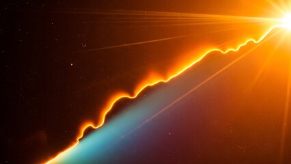 A vibrant and dramatic depiction of a celestial body in space