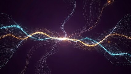 Vibrant digital light waves in dark space