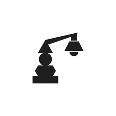 desk lamp silhouette simple geometric unique shape icon vector