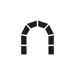 abstract rock gate door curves vintage geometric logo vector