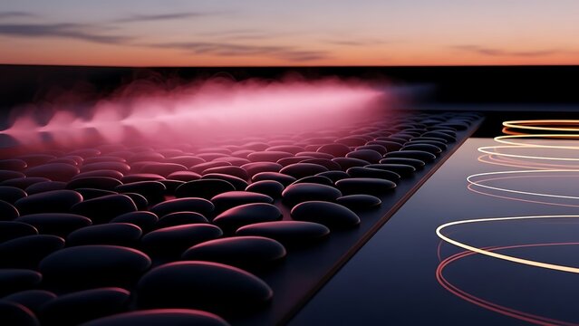 A romantic hotel room with a heart made of red roses on the bed