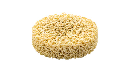 Uncooked Instant Noodles on Isolated Black Background