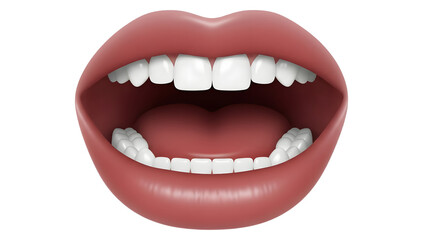Open Mouth 3D Render with Teeth
