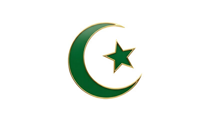 Green Star and Crescent Icon Logo Design