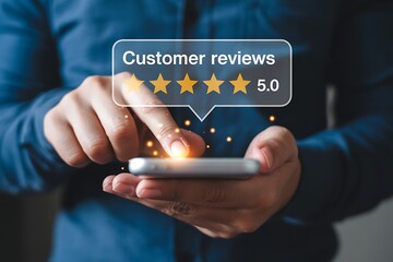 Positive customer reviews on smartphone