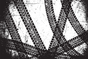 Grunge Tire Tracks Abstract Background