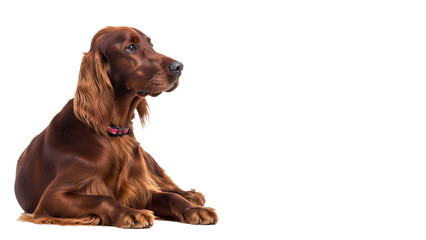 Elegant Irish Setter Dog Portrait Isolated
