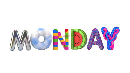 Monday Colorful Letter Illustration