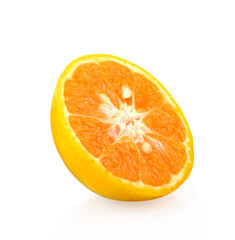 slide half of orange , thai orange isolated on white background
