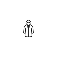 Hooded Jacket Raincoat Icon icon flat vector design