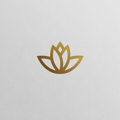 Gold rose symbol flower in minimalist line art design. Elegant, feminine logo for beauty, jewelry, florists, spas, skincare, cosmetics, and wedding related businesses.
