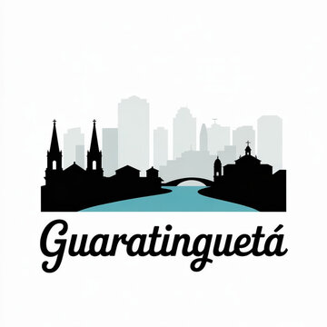 Guaratinguet&aacute; Sao Paulo Skyline Silhouette &mdash; A Historic Vale do Para&iacute;ba City Vector Illustration