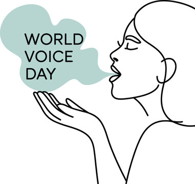 Woman Speaking on World Voice Day with Speech Bubble