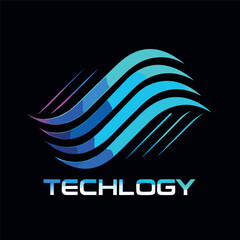 Abstract blue spiral made of glowing circular lines and dots