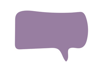 Bocadillo de texto rectangular con bordes redondeados en color violeta para mensajes y redes sociales