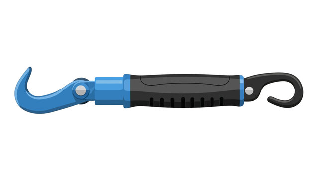 Car tow hook with handle on white background