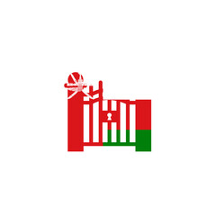 Oman Flag Gate In Icon