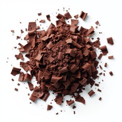 Fototapeta premium Rich Chocolate Shavings and Cocoa Powder on White Surface