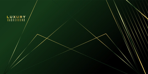 Green on dark shade with elegance golden line elements. Realistic luxury background . Modern trendy design