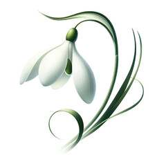 Elegant Snowdrop Flower transparent