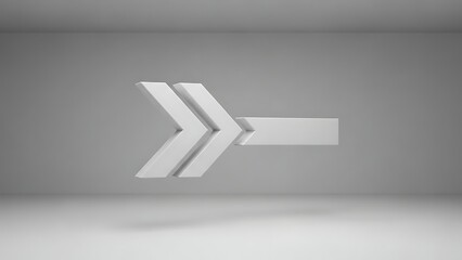 Minimalist 3D Arrow Design Floating in Space Modern Graphic Element