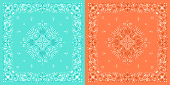 Indian Paisley Floral bandana. Turkish, Persian cucumber, buta. Ethnic kerchief, tapis, rug, blanket.	