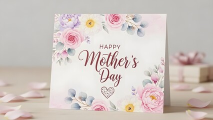 Happy mother's day greeting card with floral design