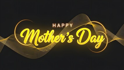 Happy mother's day greeting card with golden text