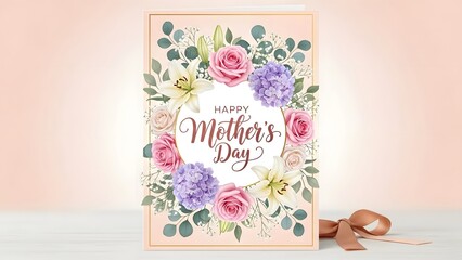 Mother's day greeting card with floral design