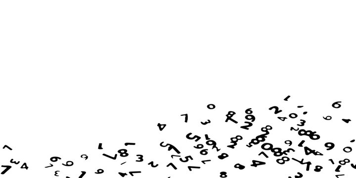 Black white gray numbers seamless pattern. Mathematical background of randomly placed different monochrome numbers. Vector illustration school template for nursery, kids playroom and classroom